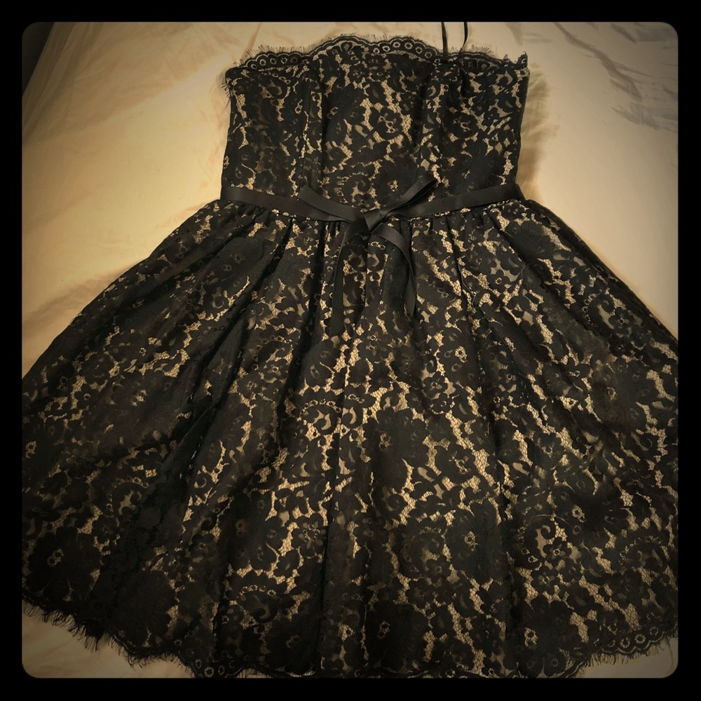 Robert Rodriguez Black Lace Cocktail Dress